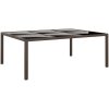 Trädgårdsbord med glasskiva brun 200x150x75 cm rotting vidaXL – miniatyr 1