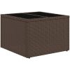 Trädgårdsbord med glasskiva brun 55x55x37 cm konstrotting vidaXL – miniatyr 2