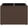 Trädgårdsbord med glasskiva brun 55x55x37 cm konstrotting vidaXL – miniatyr 4