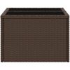 Trädgårdsbord med glasskiva brun 55x55x37 cm konstrotting vidaXL – miniatyr 5