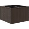 Trädgårdsbord med glasskiva brun 55x55x37 cm konstrotting vidaXL – miniatyr 6