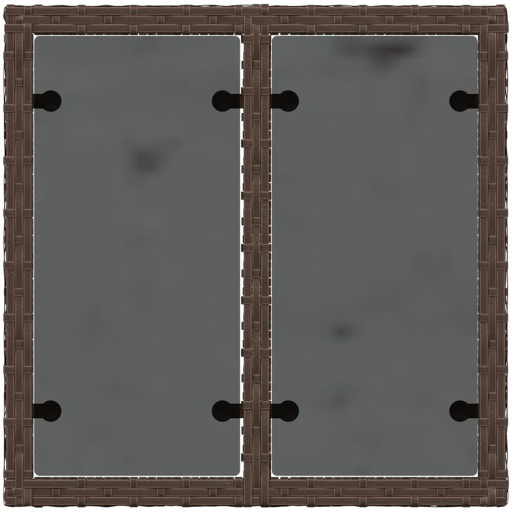 Trädgårdsbord med glasskiva brun 55x55x37 cm konstrotting vidaXL – bild 7