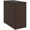 Trädgårdsbord med glasskiva brun 58x27,5x55 cm konstrotting vidaXL – miniatyr 2