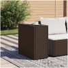 Trädgårdsbord med glasskiva brun 58x27,5x55 cm konstrotting vidaXL – miniatyr 3