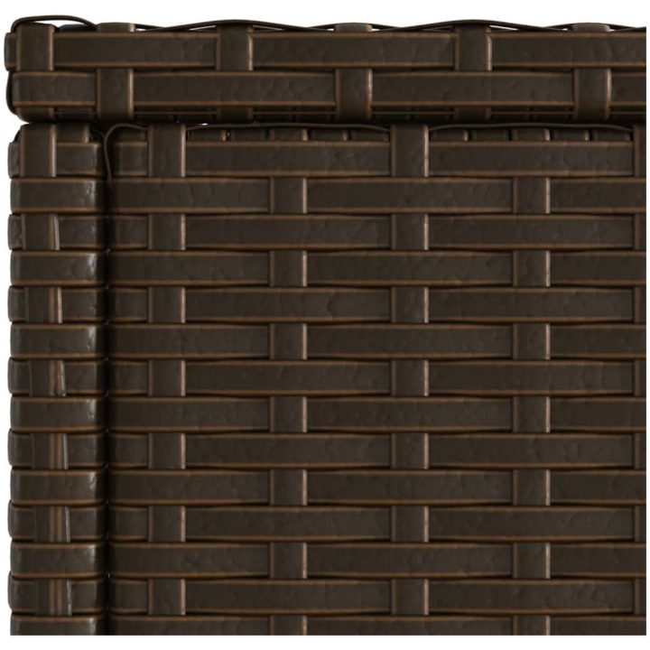 Trädgårdsbord med glasskiva brun 58x27,5x55 cm konstrotting vidaXL – bild 9