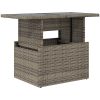 Trädgårdsbord med glasskiva grå 100x55x73 cm konstrotting vidaXL – miniatyr 2