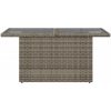 Trädgårdsbord med glasskiva grå 100x55x73 cm konstrotting vidaXL – miniatyr 5