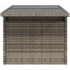 Trädgårdsbord med glasskiva grå 100x55x73 cm konstrotting vidaXL – miniatyr 6