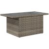 Trädgårdsbord med glasskiva grå 100x55x73 cm konstrotting vidaXL – miniatyr 7
