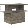 Trädgårdsbord med glasskiva grå 100x55x73 cm konstrotting vidaXL – miniatyr 8