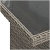 Trädgårdsbord med glasskiva grå 100x55x73 cm konstrotting vidaXL – miniatyr 10