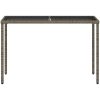 Trädgårdsbord med glasskiva grå 115x54x74 cm konstrotting vidaXL – miniatyr 4