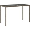 Trädgårdsbord med glasskiva grå 115x54x74 cm konstrotting vidaXL – miniatyr 6