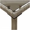 Trädgårdsbord med glasskiva grå 115x54x74 cm konstrotting vidaXL – miniatyr 8
