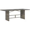 Trädgårdsbord med glasskiva grå 190x80x74 cm konstrotting vidaXL – miniatyr 2