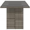 Trädgårdsbord med glasskiva grå 190x80x74 cm konstrotting vidaXL – miniatyr 4