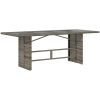 Trädgårdsbord med glasskiva grå 190x80x74 cm konstrotting vidaXL – miniatyr 5