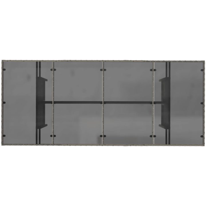 Trädgårdsbord med glasskiva grå 190x80x74 cm konstrotting vidaXL – bild 7