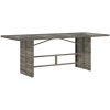 Trädgårdsbord med glasskiva grå 190x80x75 cm konstrotting vidaXL – miniatyr 2