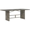 Trädgårdsbord med glasskiva grå 190x80x75 cm konstrotting vidaXL – miniatyr 6