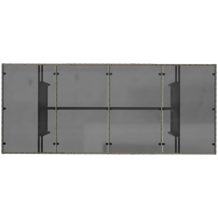 Trädgårdsbord med glasskiva grå 190x80x75 cm konstrotting vidaXL – bild 7