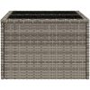 Trädgårdsbord med glasskiva grå 55x55x37 cm konstrotting vidaXL – miniatyr 5