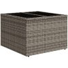 Trädgårdsbord med glasskiva grå 55x55x37 cm konstrotting vidaXL – miniatyr 6