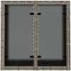 Trädgårdsbord med glasskiva grå 55x55x37 cm konstrotting vidaXL – miniatyr 7