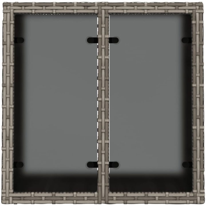 Trädgårdsbord med glasskiva grå 55x55x37 cm konstrotting vidaXL – bild 7