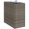 Trädgårdsbord med glasskiva grå 58x27,5x55 cm konstrotting vidaXL – miniatyr 4