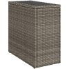 Trädgårdsbord med glasskiva grå 58x27,5x55 cm konstrotting vidaXL – miniatyr 7