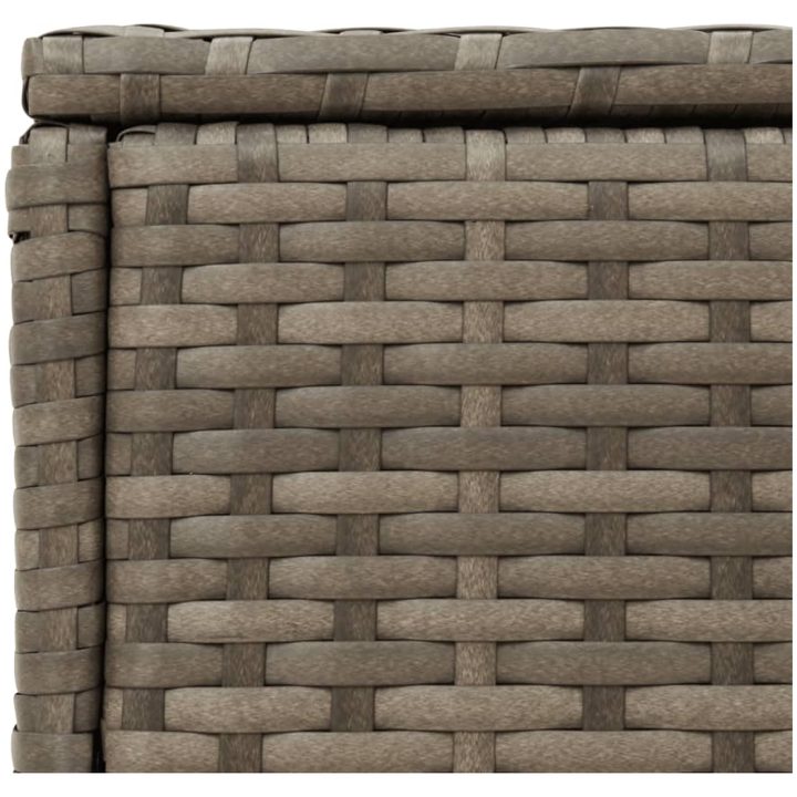 Trädgårdsbord med glasskiva grå 58x27,5x55 cm konstrotting vidaXL – bild 9