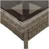 Trädgårdsbord med glasskiva grå 80x80x75 cm konstrotting vidaXL – miniatyr 8