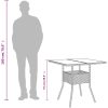 Trädgårdsbord med glasskiva grå 80x80x75 cm konstrotting vidaXL – miniatyr 10