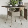 Trädgårdsbord med glasskiva grå 80x80x75 cm konstrotting vidaXL – miniatyr 1