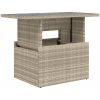 Trädgårdsbord med glasskiva ljusgrå 100x55x73 cm konstrotting vidaXL – miniatyr 2