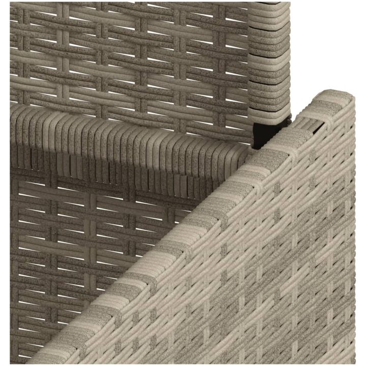 Trädgårdsbord med glasskiva ljusgrå 100x55x73 cm konstrotting vidaXL – bild 12