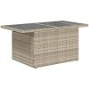 Trädgårdsbord med glasskiva ljusgrå 100x55x73 cm konstrotting vidaXL – miniatyr 7