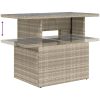 Trädgårdsbord med glasskiva ljusgrå 100x55x73 cm konstrotting vidaXL – miniatyr 8