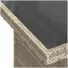 Trädgårdsbord med glasskiva ljusgrå 100x55x73 cm konstrotting vidaXL – miniatyr 10
