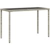 Trädgårdsbord med glasskiva ljusgrå 115x54x74 cm konstrotting vidaXL – miniatyr 2