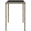 Trädgårdsbord med glasskiva ljusgrå 115x54x74 cm konstrotting vidaXL – miniatyr 5