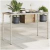 Trädgårdsbord med glasskiva ljusgrå 115x54x74 cm konstrotting vidaXL – miniatyr 1