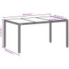 Trädgårdsbord med glasskiva ljusgrå 150x90x75 cm konstrotting vidaXL – miniatyr 11
