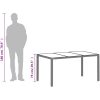 Trädgårdsbord med glasskiva ljusgrå 150x90x75 cm konstrotting vidaXL – miniatyr 12