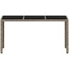 Trädgårdsbord med glasskiva ljusgrå 150x90x75 cm konstrotting vidaXL – miniatyr 5