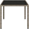 Trädgårdsbord med glasskiva ljusgrå 150x90x75 cm konstrotting vidaXL – miniatyr 6