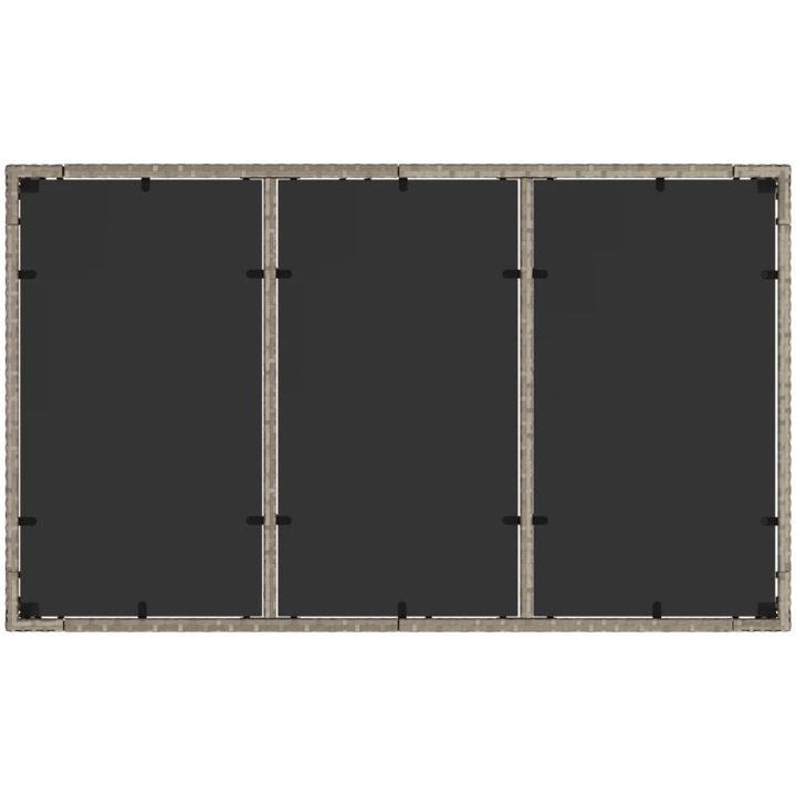 Trädgårdsbord med glasskiva ljusgrå 150x90x75 cm konstrotting vidaXL – bild 8