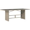 Trädgårdsbord med glasskiva ljusgrå 190x80x74 cm konstrotting vidaXL – miniatyr 2