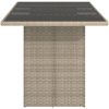 Trädgårdsbord med glasskiva ljusgrå 190x80x74 cm konstrotting vidaXL – miniatyr 4
